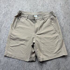 Free Fly Utility Hybrid Shorts Men M Beige Performance Stretch Elastic Waist 7"